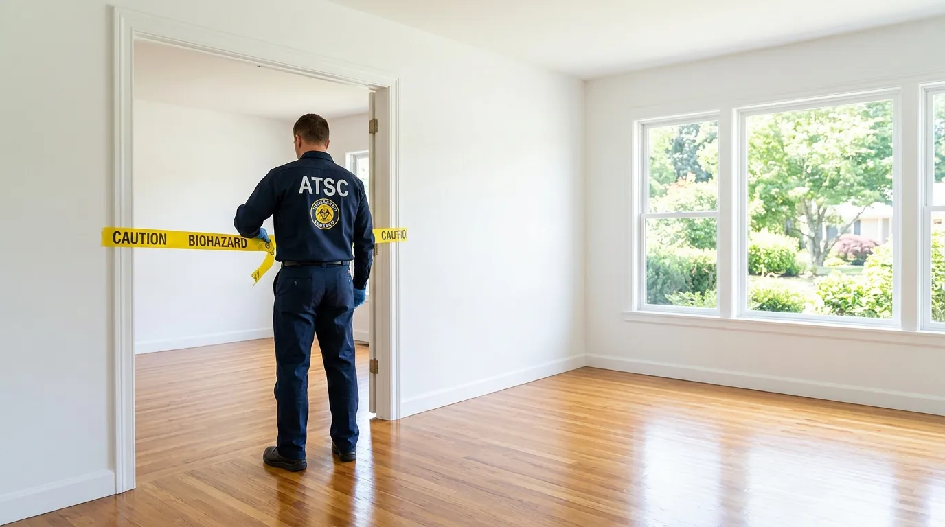 Certified biohazard cleanup crew performing Trauma Scene Cleanup in Oak Forest